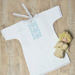 Сорочка для хрещення «Блакитний орнамент»